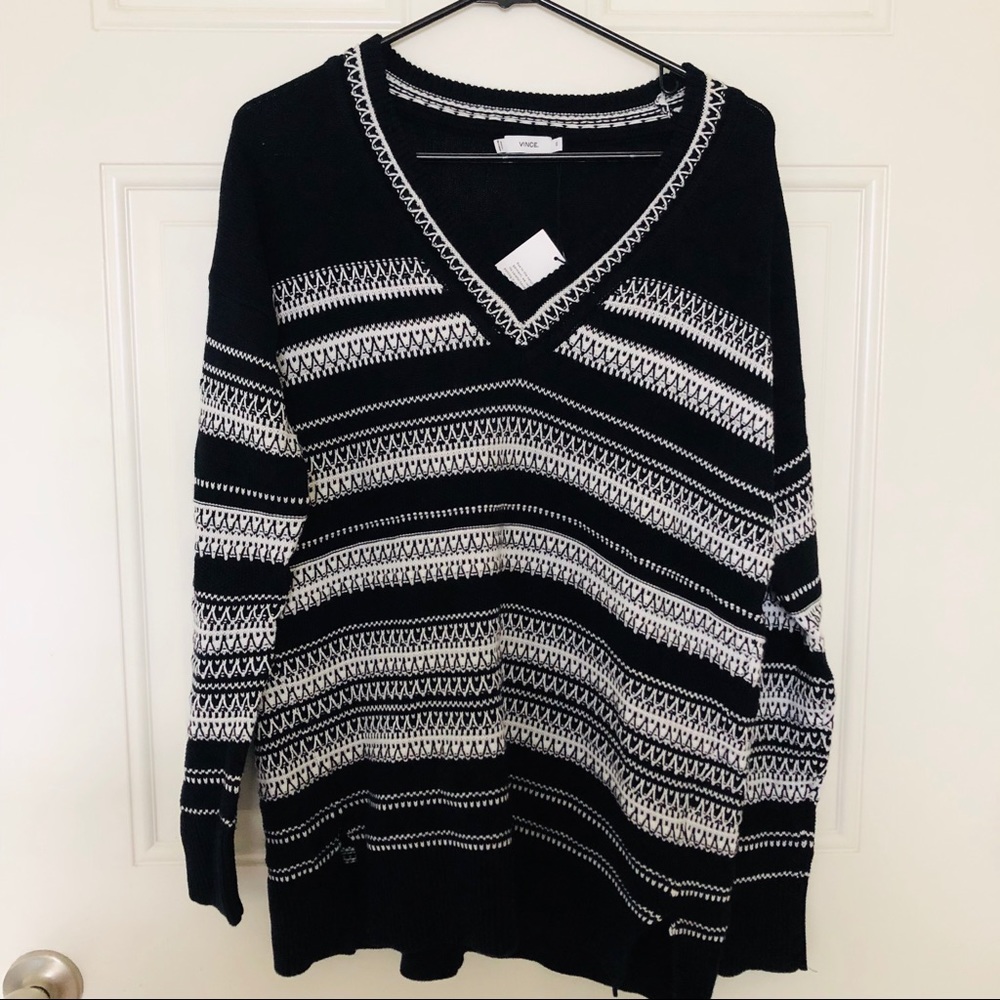 Vince Oversized Geometric Sweater Size XS NWT